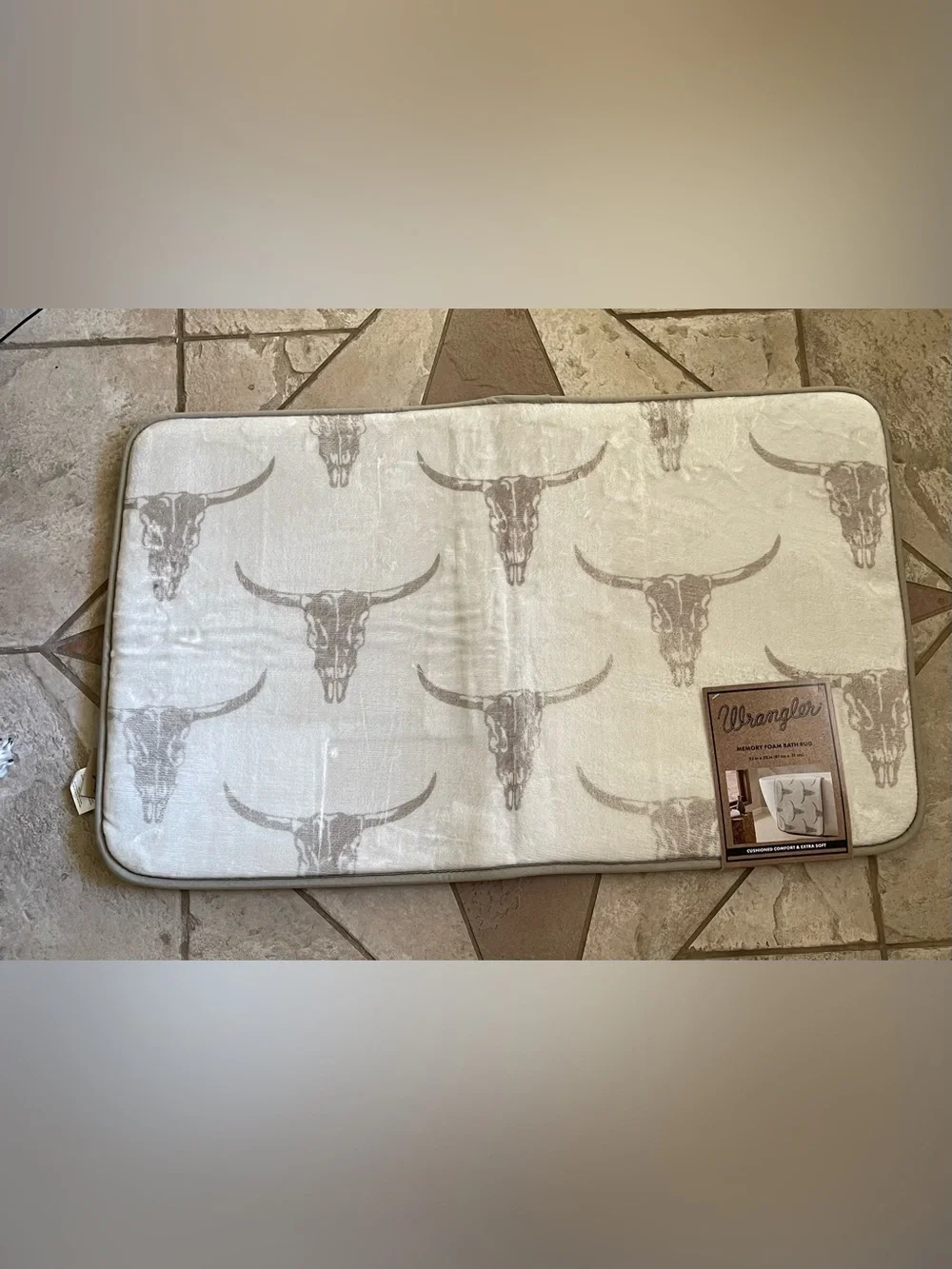 Wrangler Steer Head Memory Foam Bath Bath Mat Large - NWT **